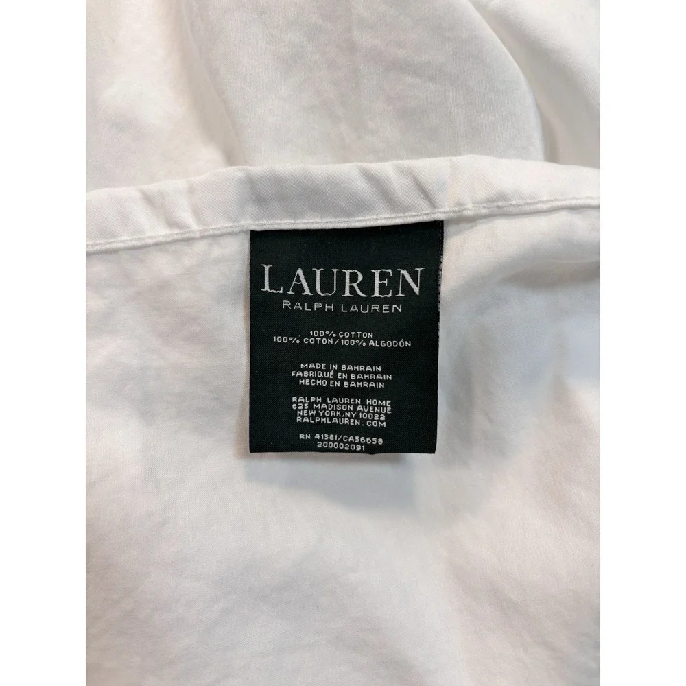 NEW Ralph Lauren Dunham Sateen 100% Cotton Twin Size Sheet Set White *READ